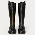 PGH Noirbraid — Black Braided-Zip Polo Boots