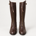PGH Brunbraid — Brown Braided-Zip Polo Boots