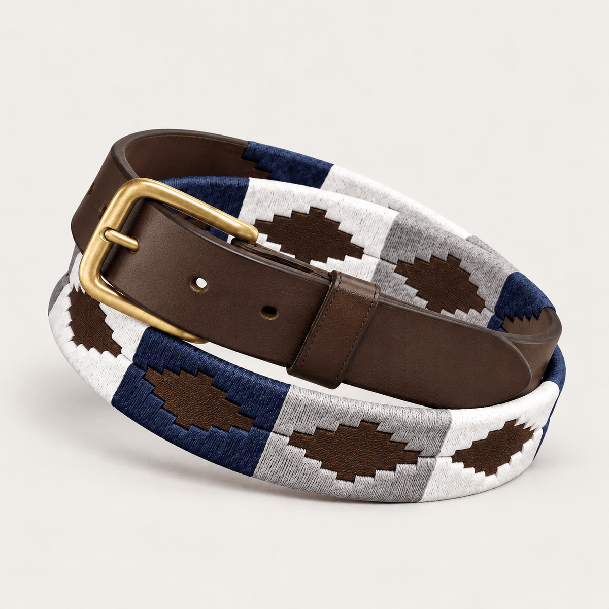 Navy, White & Grey Gaucho Polo Belt