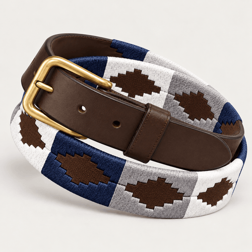 Navy, White & Grey Gaucho Polo Belt