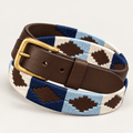 Navy, Sky Blue & Cream Handwoven Gaucho Polo Belt